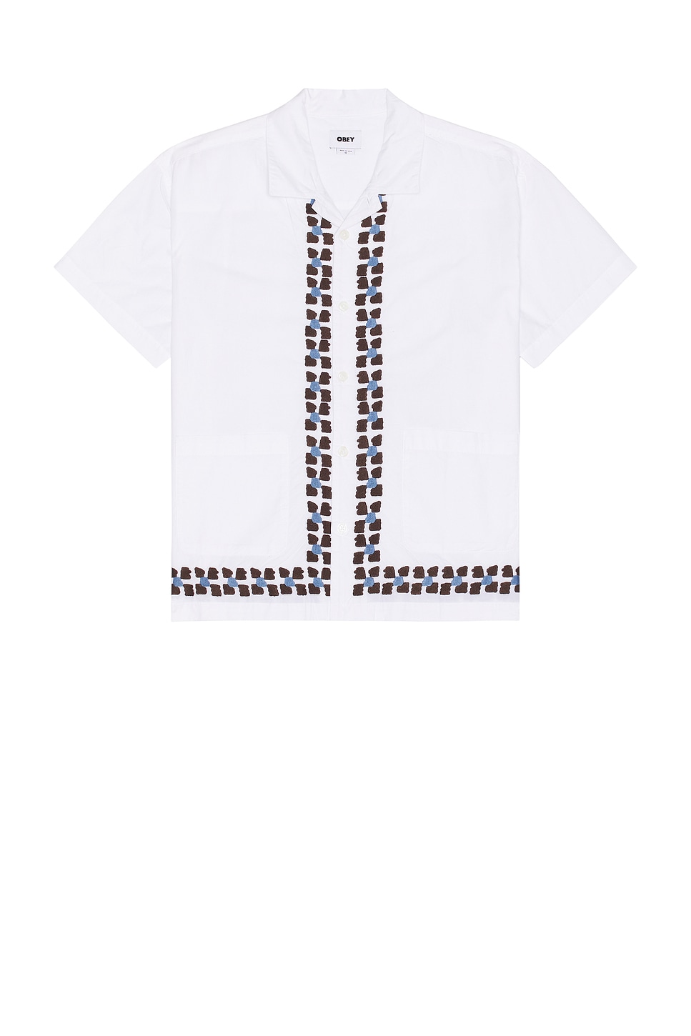 

Рубен тканая рубашка Obey, white multi
