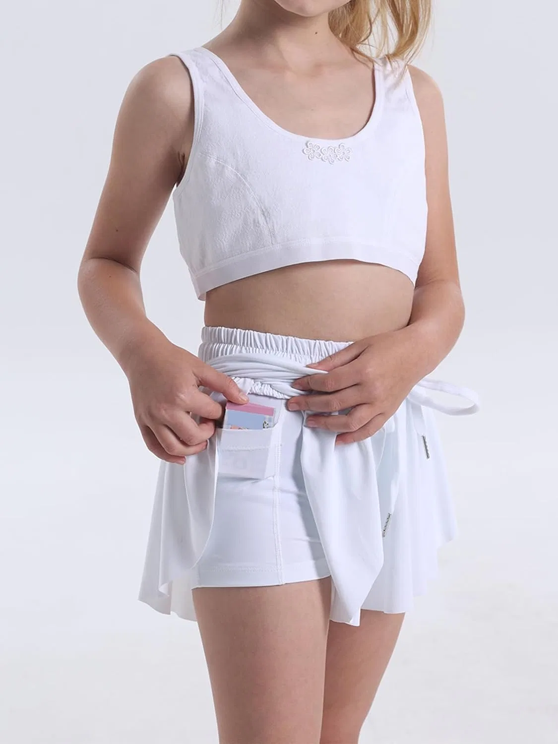 Шорты для девочек Flowy Shorts, Heyielda, белый/мятный/светло-фиолетовый — фото 2