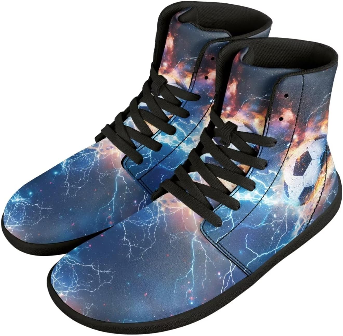 

Мужские широкие высокие минималистичные сникеры с босоножкой, подошвой нулевого перепада, для ходьбы, на шнуровке, на молнии, тренировочные и беговые кроссовки, модные сникеры Chririnla, Lightning Football