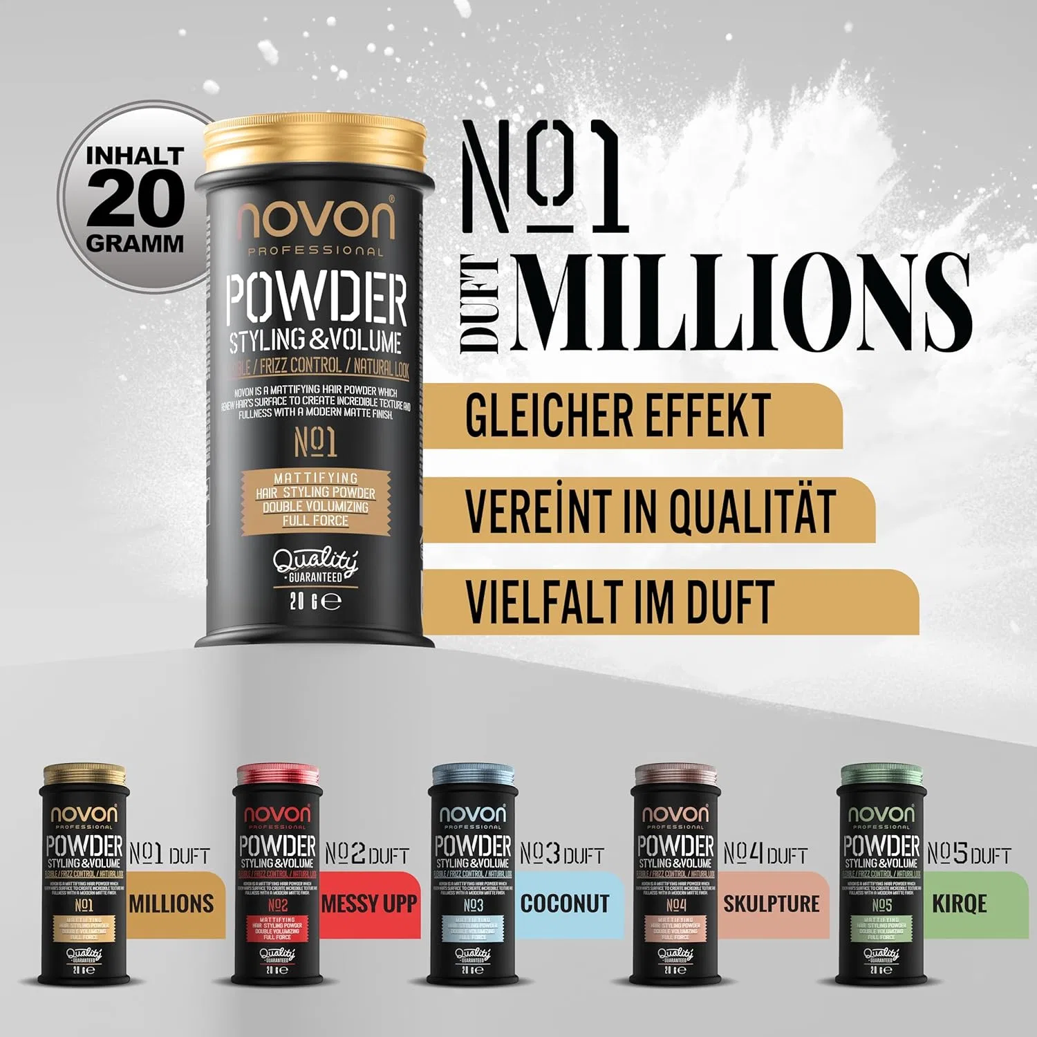 Пудра для укладки волос Novon Professional, 5 x 20 г Novon — фото 2