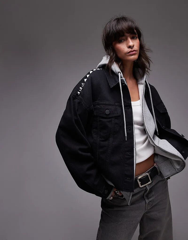 

Джинсовая куртка Piper stud черного цвета AllSaints