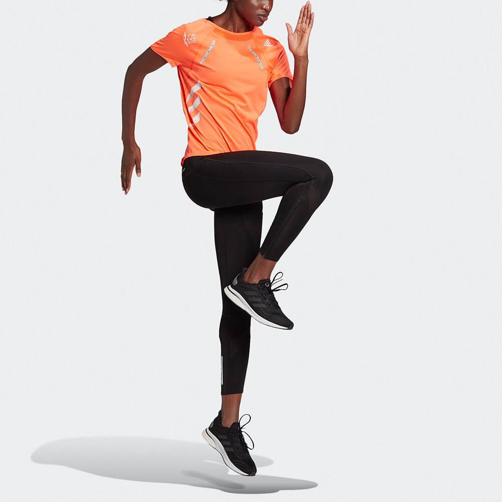 Футболка женская красная флуоресцентная Adidas — фото 2
