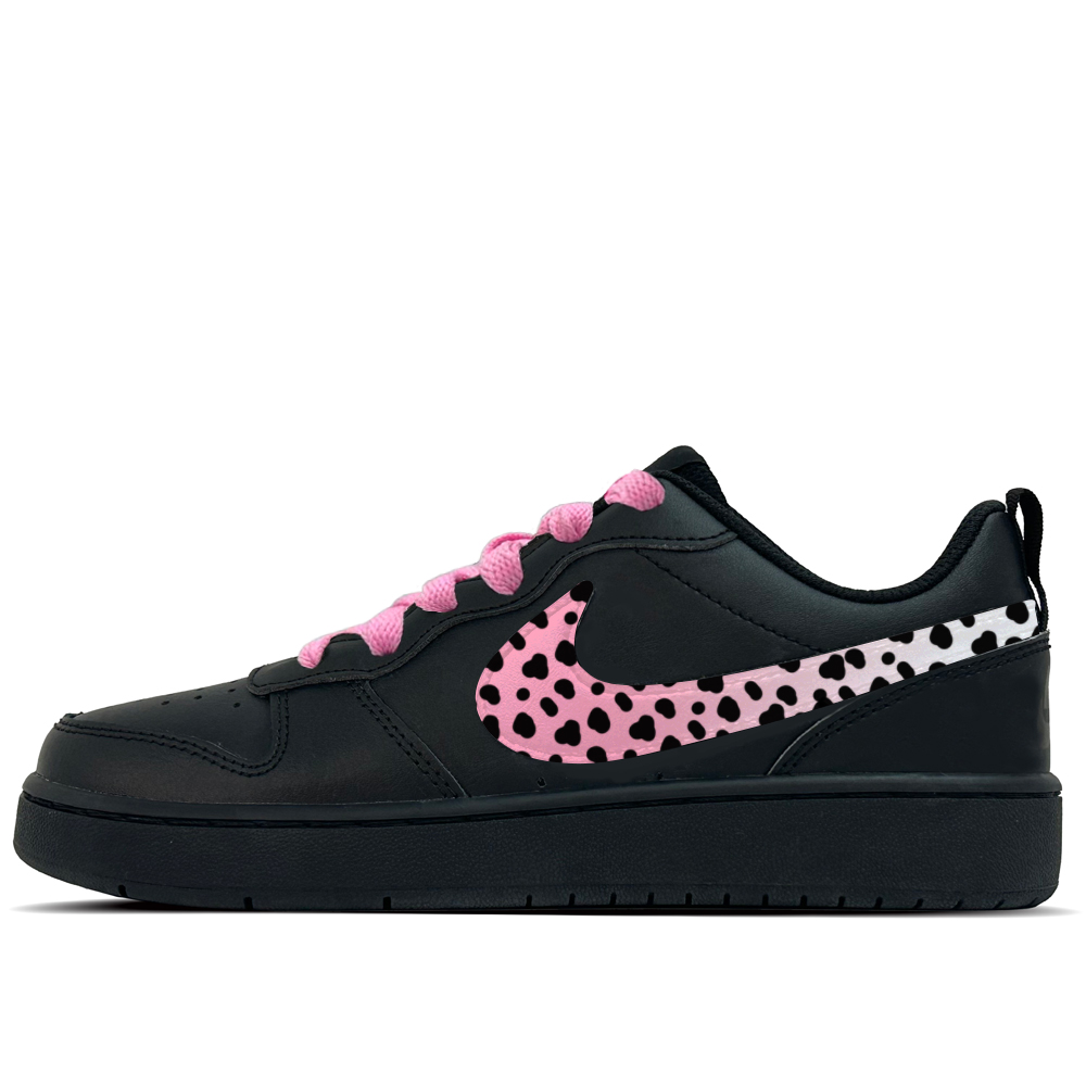 

Nike Court Borough Black Rose Trace 1 Кожаные нескользящие износостойкие низкие детские скейтборд кроссовки Black