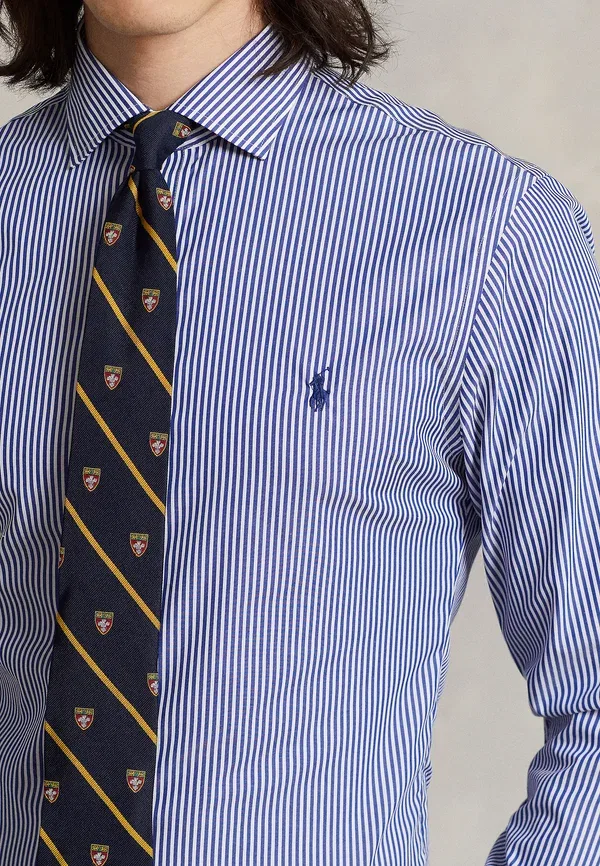 Спортивная рубашка из поплина Slim Fit Polo Ralph Lauren, королевский синий/белый — фото 4