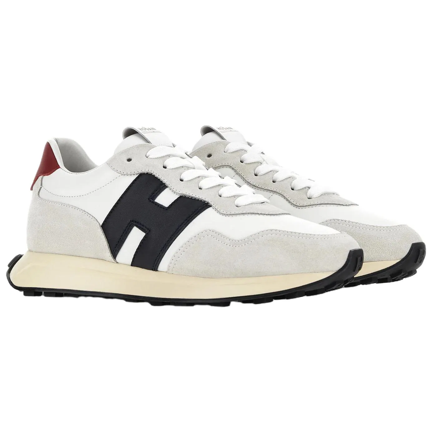 Кроссовки кожаные HOGAN Gray White — фото 4