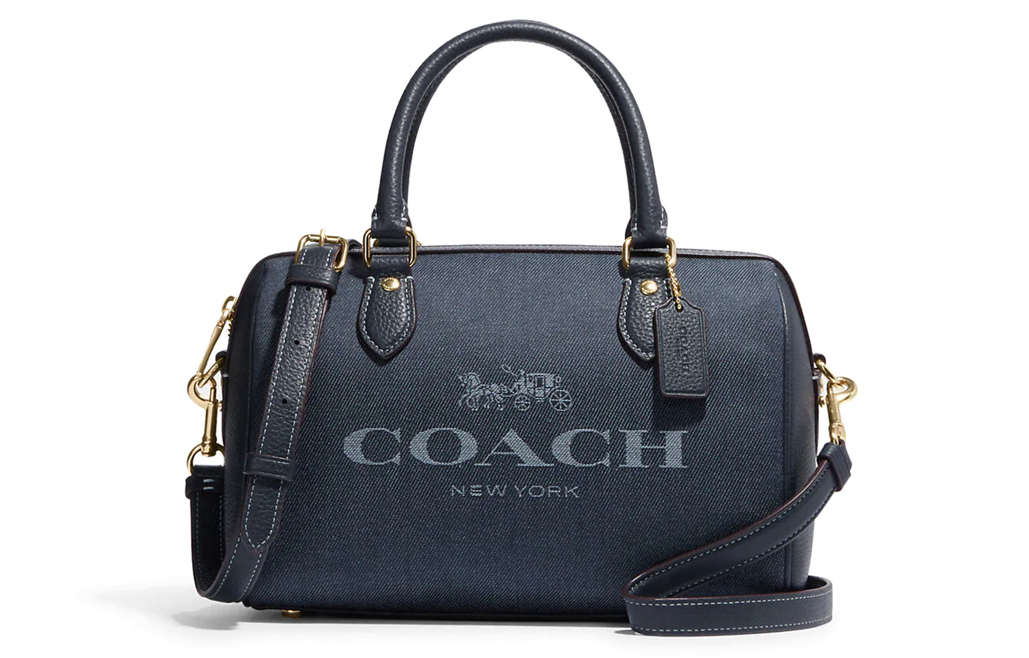 

COACH Сумка через плечо из джинсовой ткани с натуральной кожей