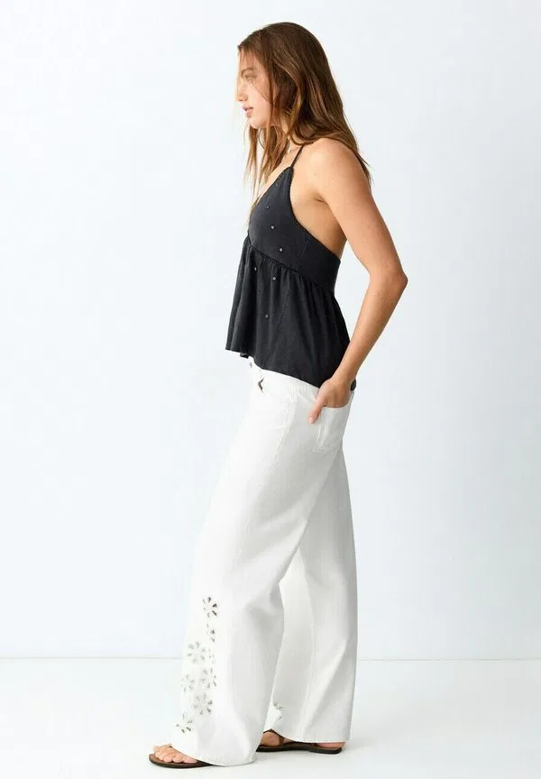 Подростковые джинсы свободного кроя Mango Kids, Off White — фото 3