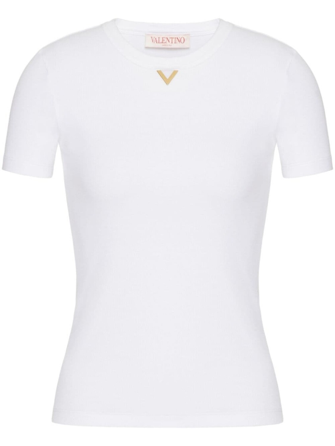 

Valentino Garavani футболка в рубчик с декором VGold, белый