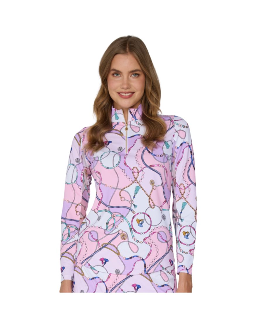 

Топ с длинными рукавами и воротником-стойкой от G Lifestyle G Lifestyle Clothing, Pink Link