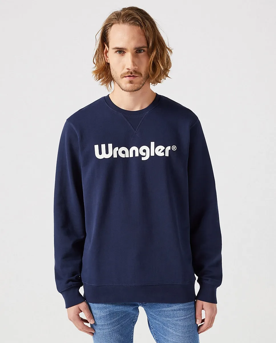 

Мужская толстовка классического кроя с логотипом спереди Wrangler, темно-синий