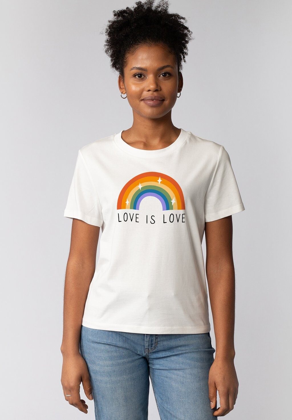 

Футболка с принтом LOVE IS LOVE watapparel, белый