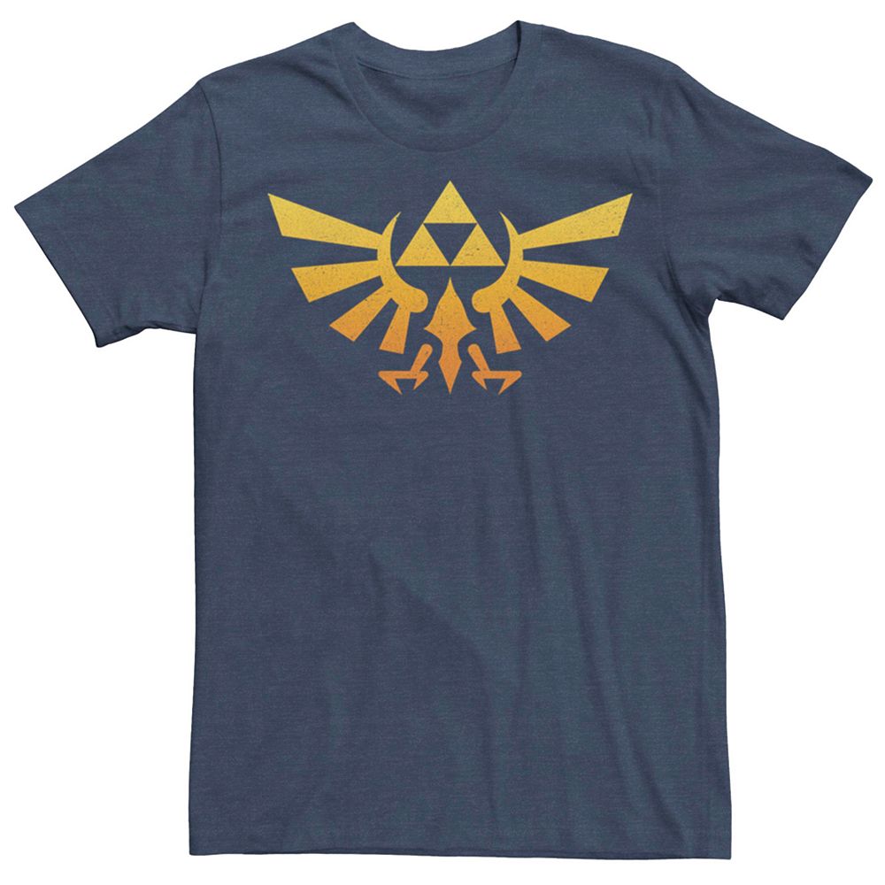 

Мужская футболка с градиентом и короткими рукавами Nintendo Legend Of Zelda Triforce Triforce Licensed Character, цвет Navy Heather