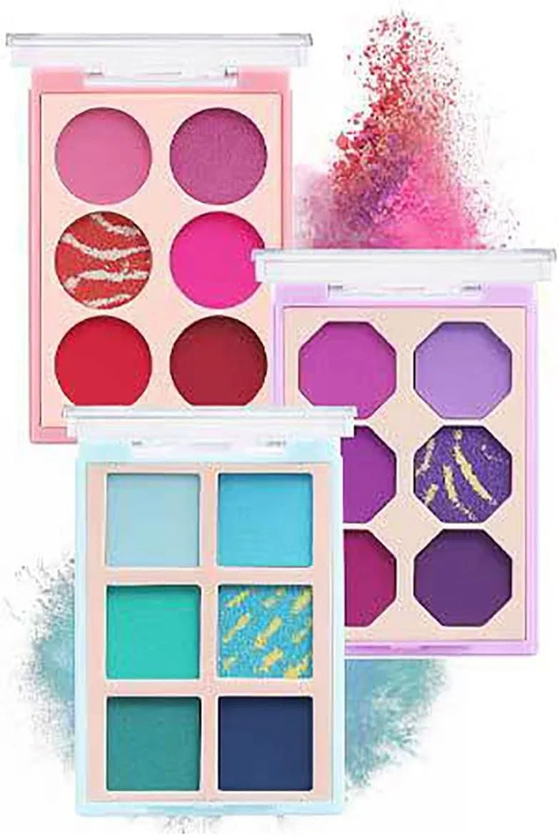 Тени для век Mini Eyeshadow Palette, 6 цветов, матовые и блестящие, синие, бренд No Brand — фото 2
