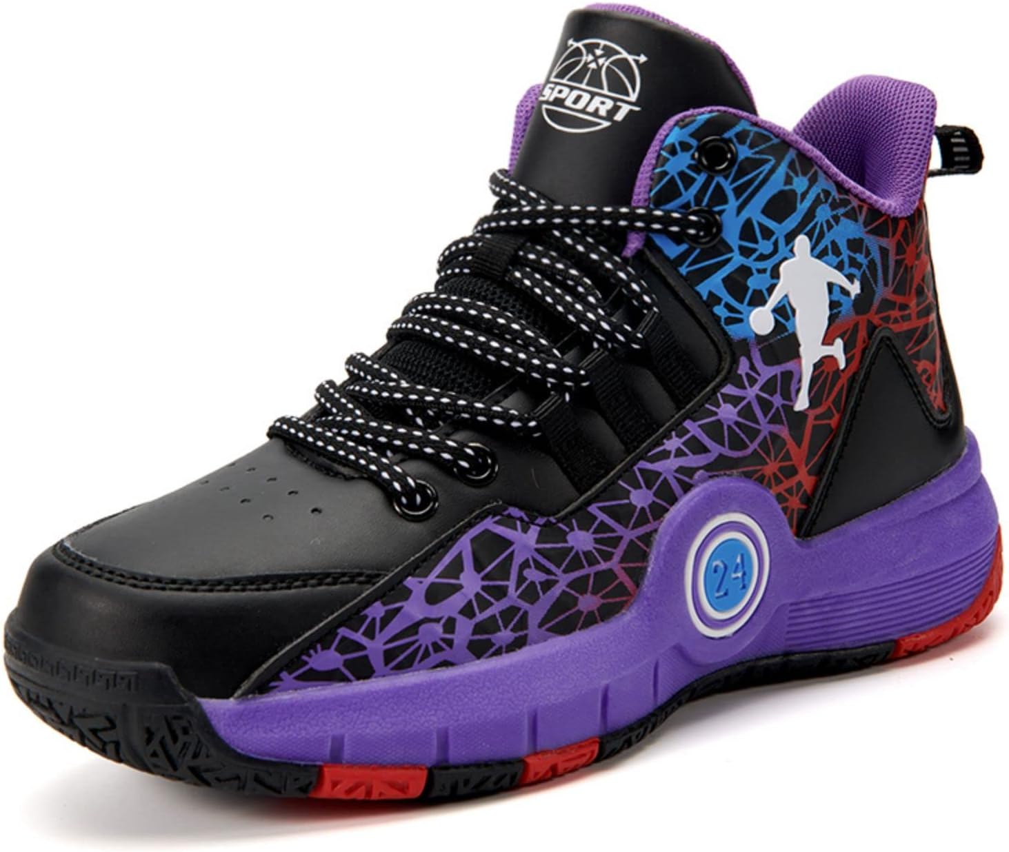 

Противоскользящие и износостойкие спортивные баскетбольные кроссовки для детей Ucilxi, пурпурный