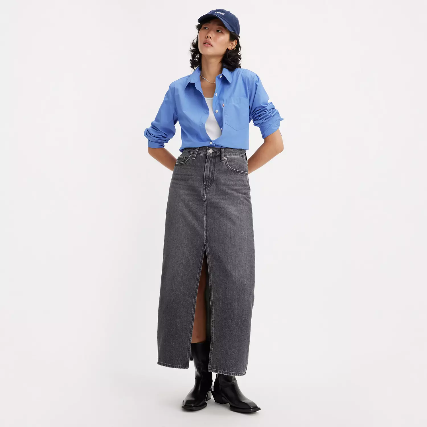 

Юбка со столбиком до щиколотки Levi's, черный