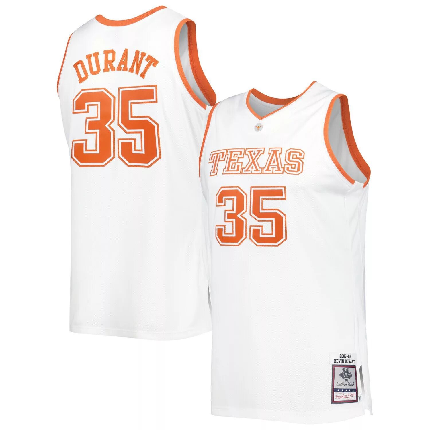

Мужская белая майка Mitchell & Ness Kevin Durant Texas Longhorns Authentic 2006 г., Белый, Мужская белая майка Mitchell & Ness Kevin Durant Texas Longhorns Authentic 2006 г.
