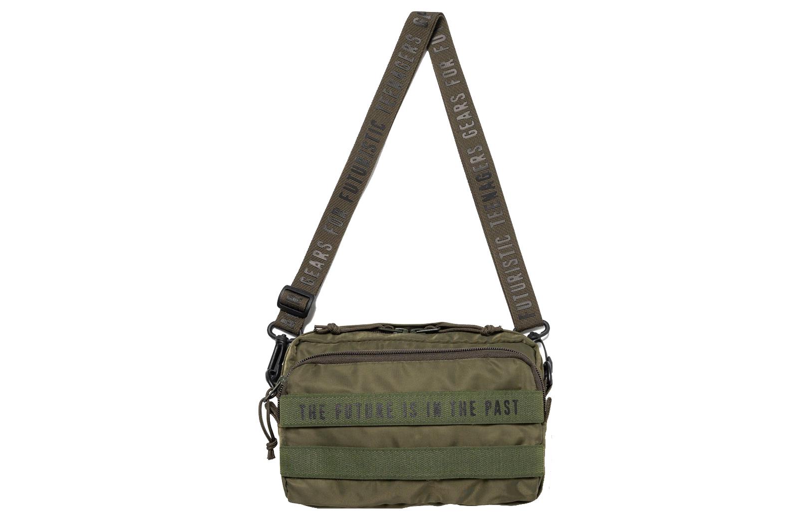 

Нейлоновая портативная сумка через плечо повседневная мужская оливково-зеленая HUMAN MADE