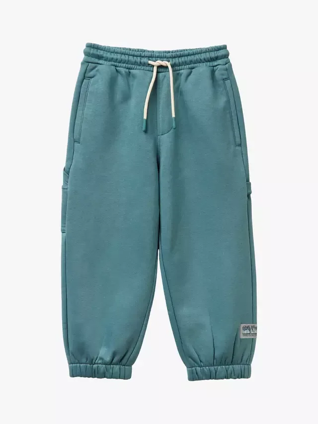 Детские спортивные брюки из мягкого флиса на шнуровке, серые Benetton