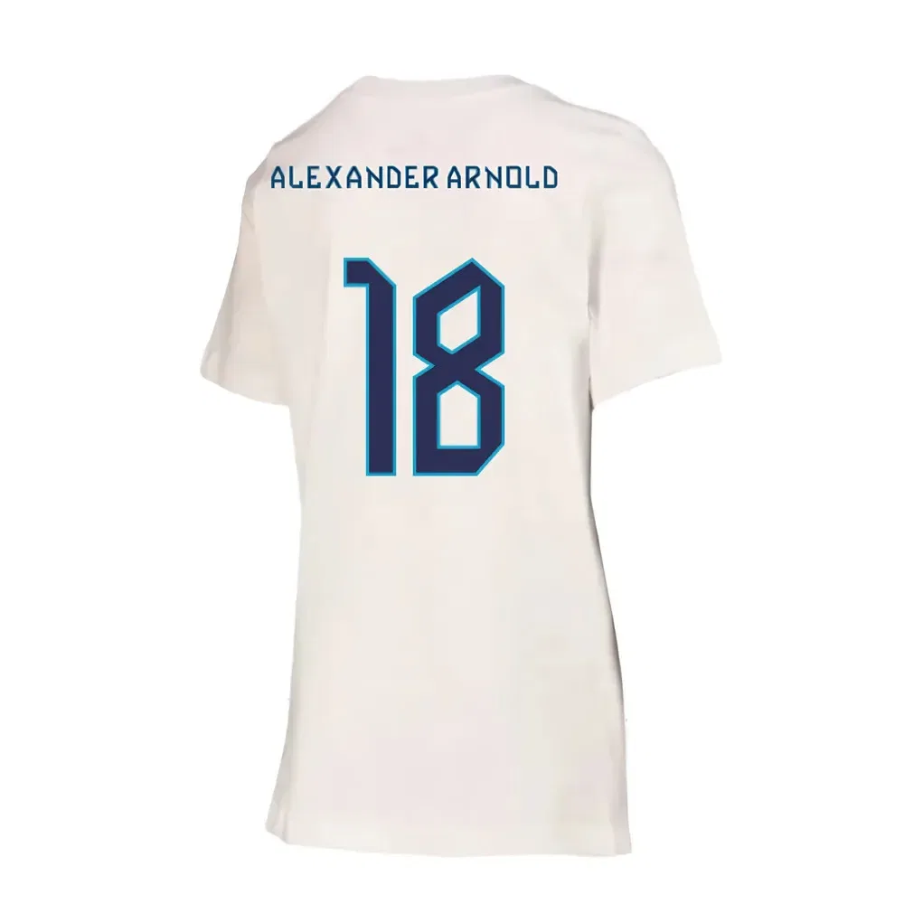Футболка с принтом Alexander-Arnold #18, Nike England, белый — фото 2