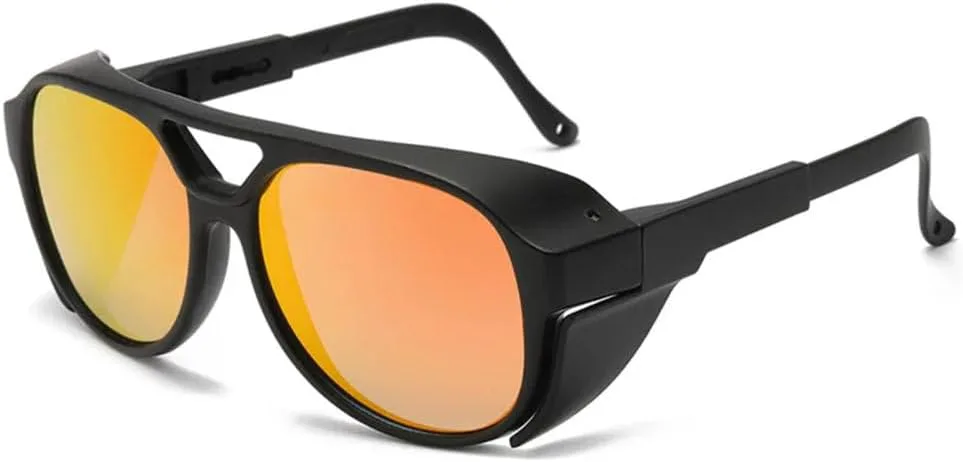 

Большие спортивные поляризованные солнцезащитные очки для женщин и мужчин, модные, роскошные, в винтажном стиле панк, с большой оправой MUTYNE, Black Mirror