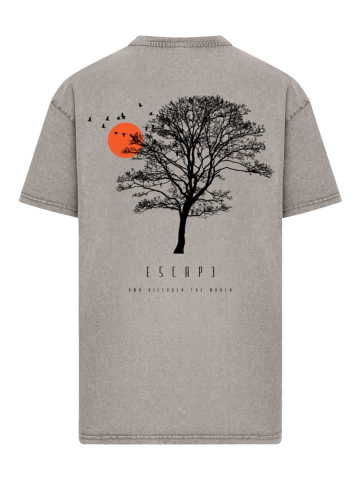 

Футболка большого размера Побег Откройте для себя мир Птицы на деревьях в асфальте F4NT4STIC