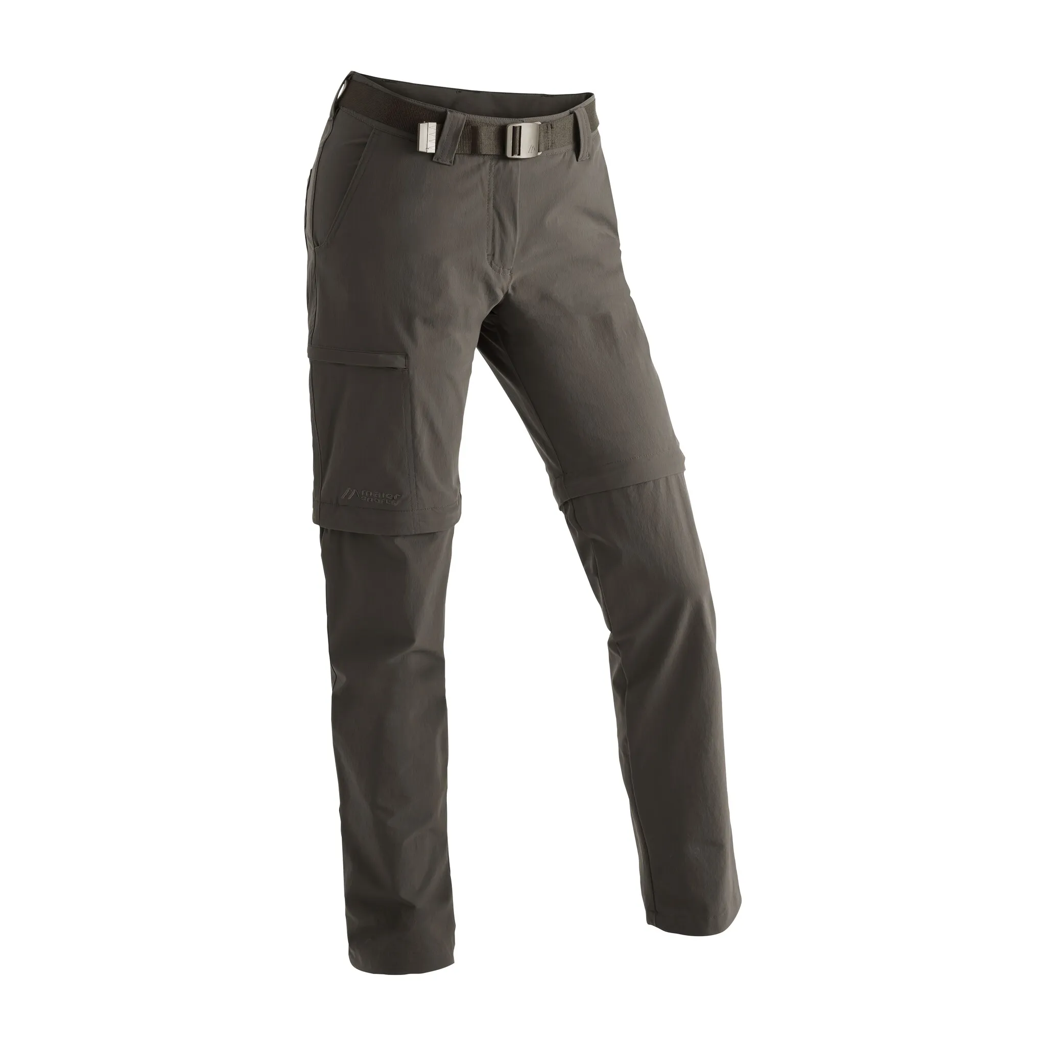 

Функциональные брюки Maier Sports "Inara slim zip", женские походные брюки, уличные брюки на молнии, 4 кармана, облегающий крой, цвет Schlamm