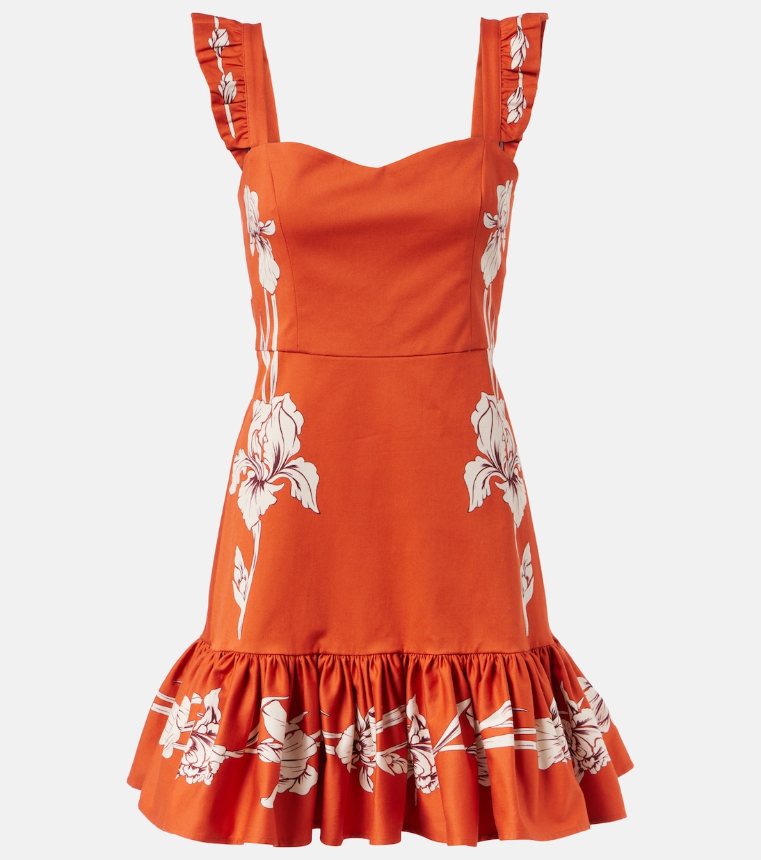 

Мини-платье из хлопковой смеси с рисунком пряничного цвета La DoubleJ, Iris Placée