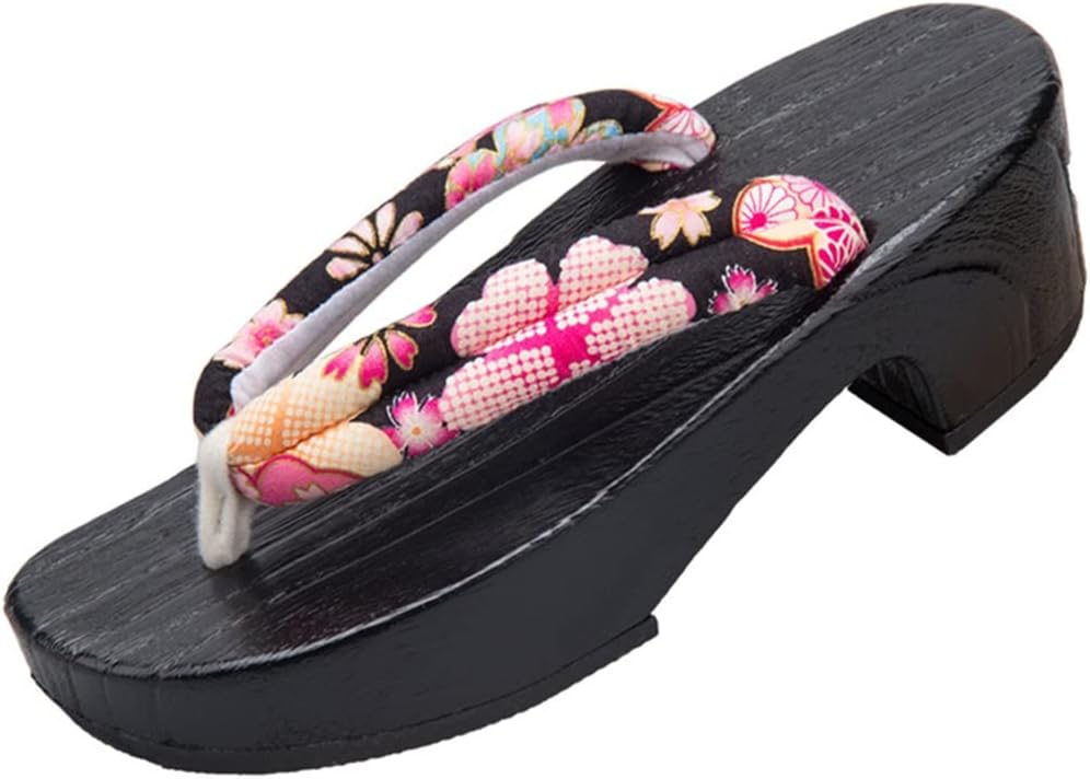 

Женские летние тапочки TRB, сабо на высоком каблуке с платформой, шлепанцы для мужчин и женщин, японские деревянные шлепанцы-сабо Geta, традиционные сабо, подарки для вечеринок (Цвет: G, Размер: 24 см) Kitcissl, 24cm D