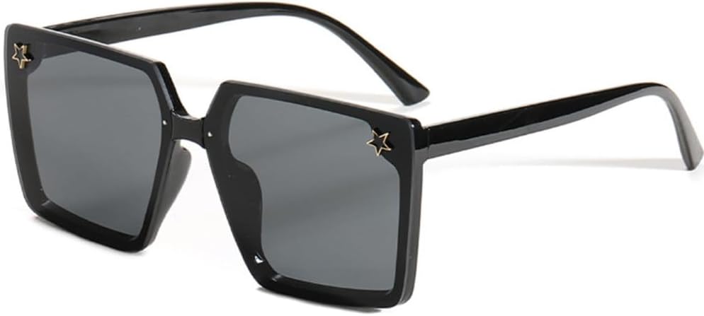 

Модные мужские солнцезащитные очки Trend Stars, женские солнцезащитные очки большого размера, популярные винтажные солнцезащитные очки для путешествий с защитой от УФ-излучения UV400 TKKTLLT, Black Grey