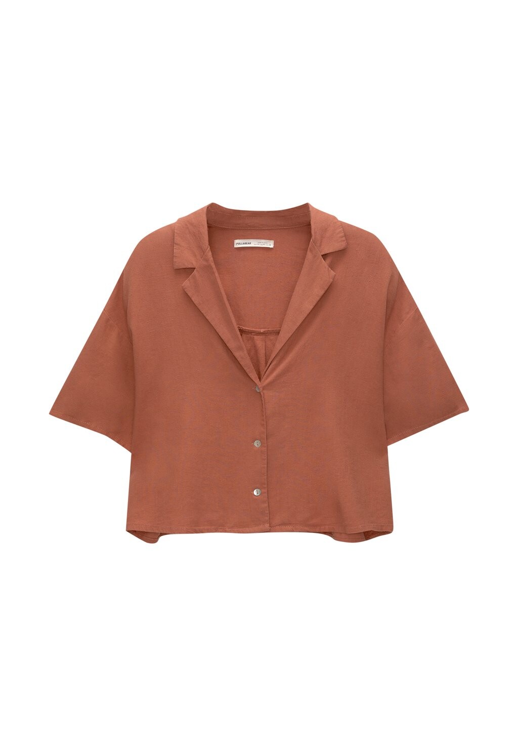 

Рубашка-блузка CROPPED SHORT SLEEVE RUSTIC PULL&BEAR, цвет Copper