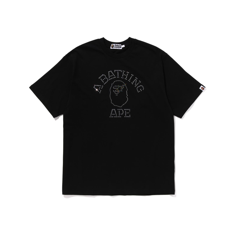 

Футболка Bape Rhinestone College Relaxed Fit A BATHING APE, белая WHX