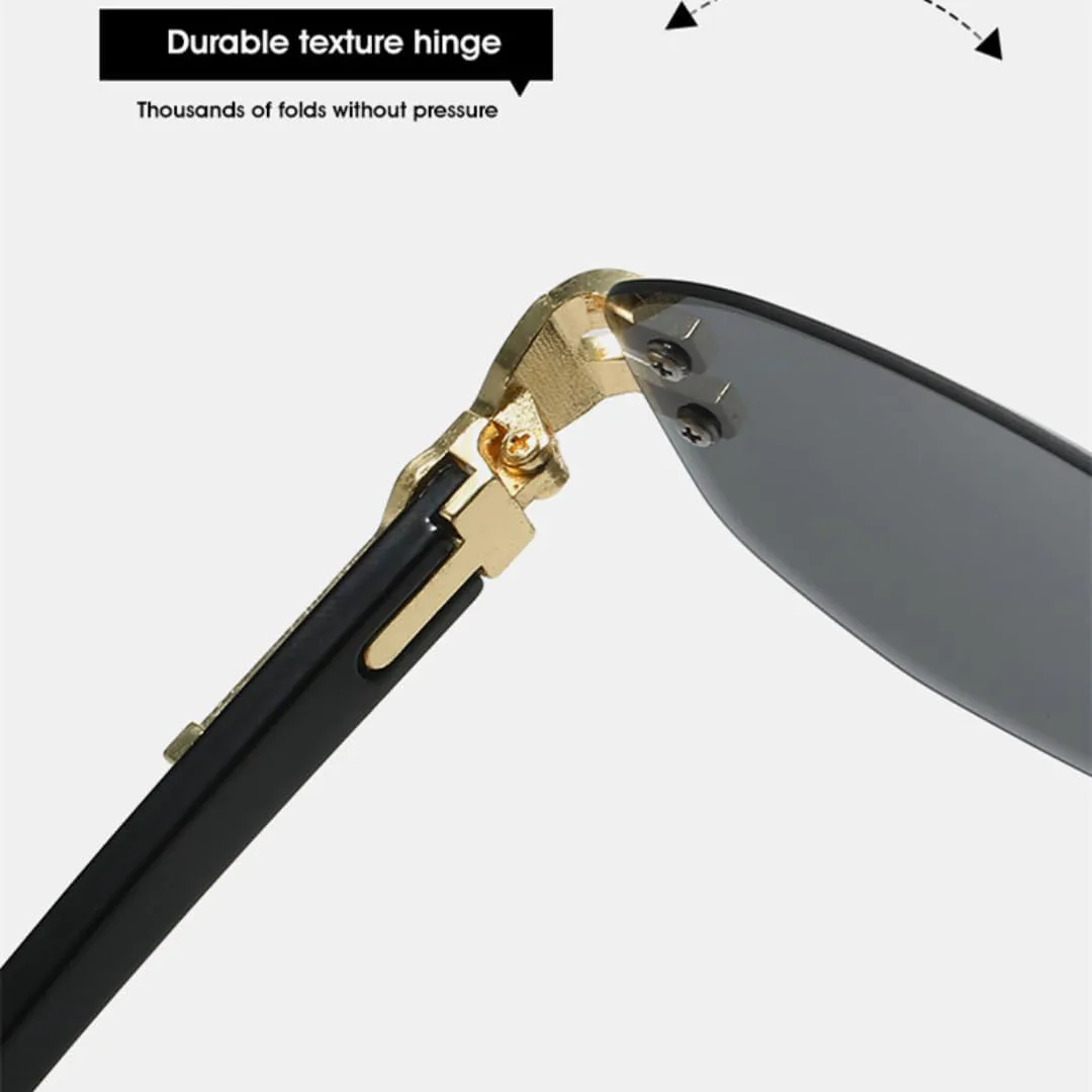 

Роскошные безрамочные солнцезащитные очки с градиентной оправой для женщин, повседневные мужские очки с защитой от УФ-излучения UV400 VVTWSSW, Golden Black