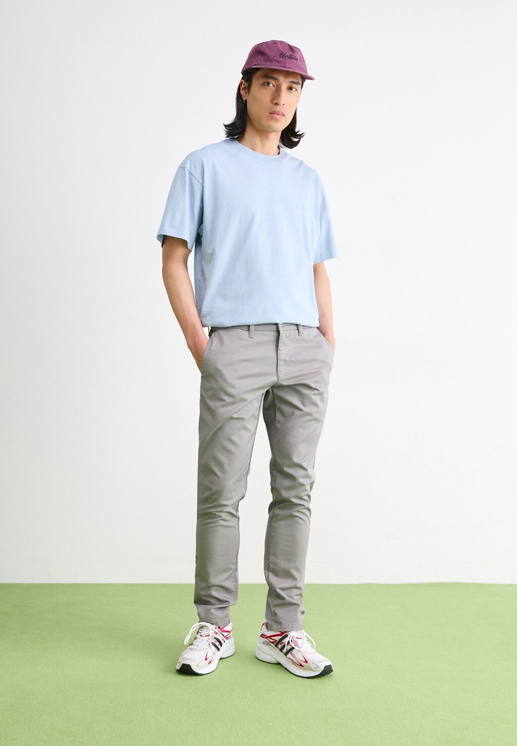 

Брюки парусиновые Sid Pant Carhartt WIP, туманно-серые