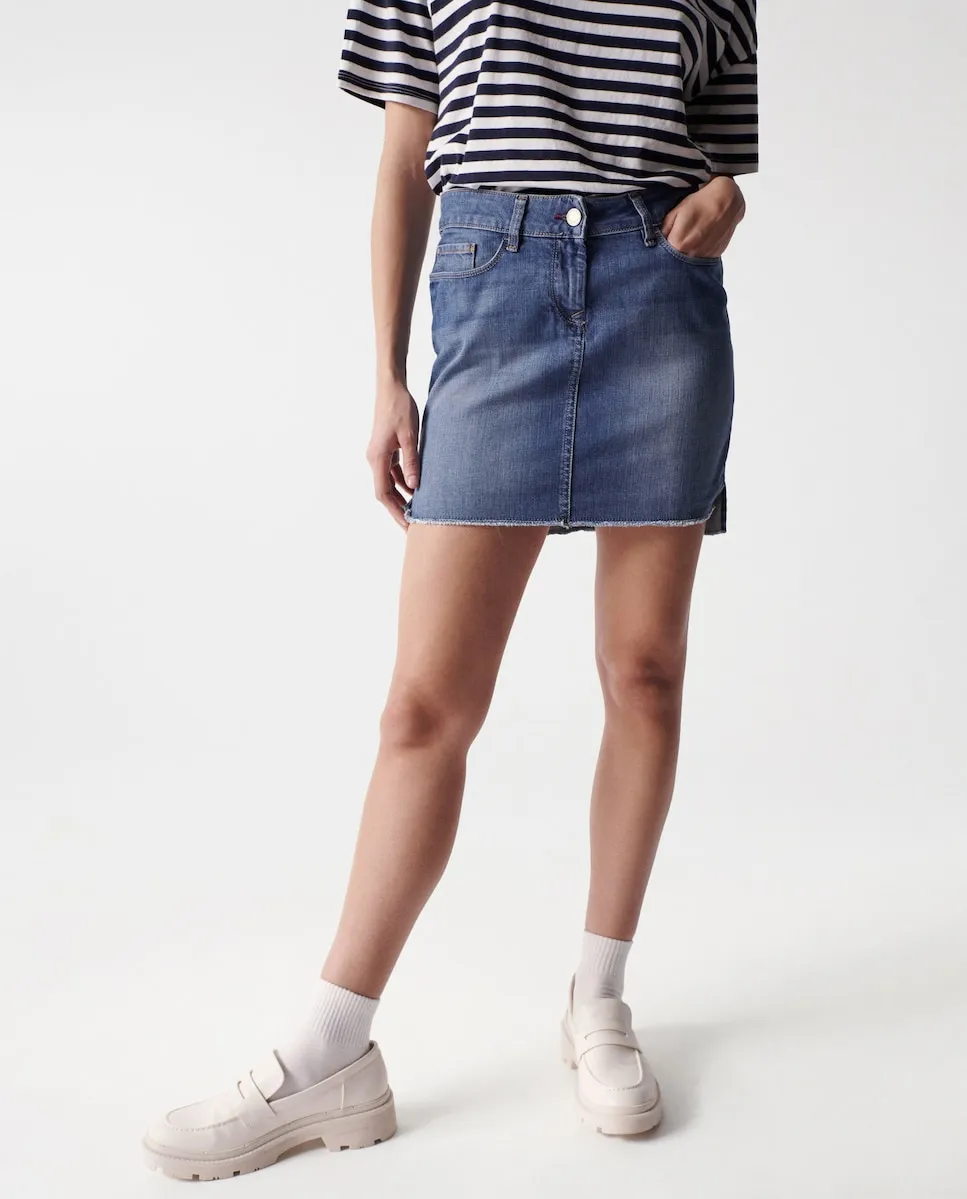 

Джинсовая юбка shape up с заниженной талией Salsa Jeans, синий