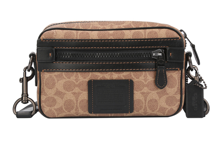 

Кожаная сумка для фотоаппарата Academy, через плечо, мужская сумка-мессенджер, цвет хаки COACH