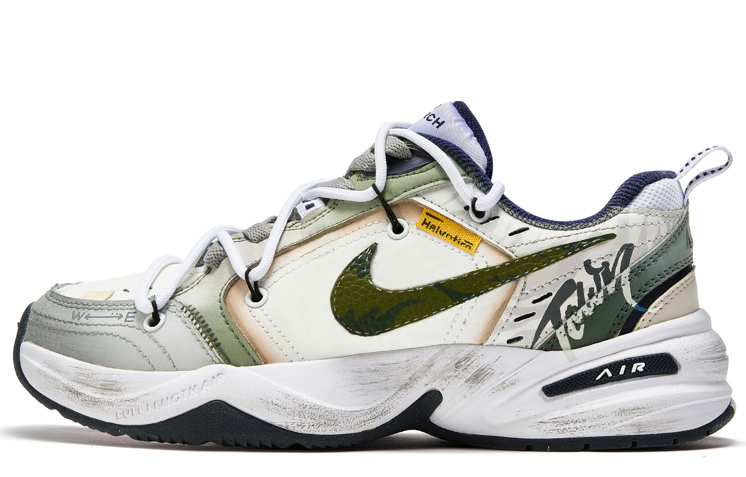 

Кроссовки Nike Air Monarch 4 Chunky Sneakers Unisex Low-top Grey/green, зеленый