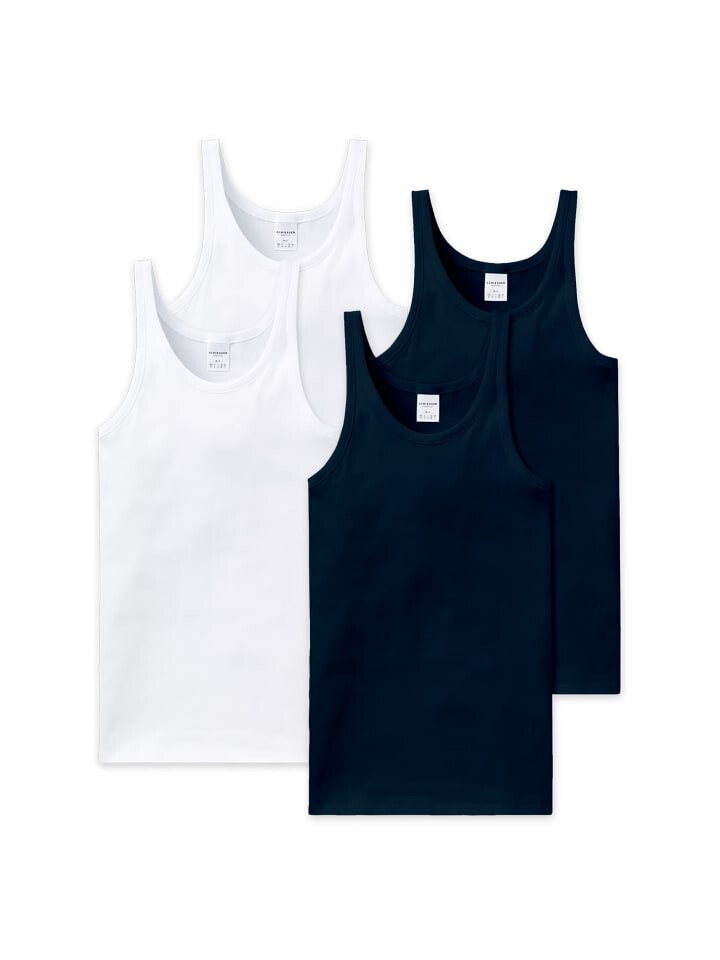 

Майка Schiesser 4er Pack, цвет weiß/blau