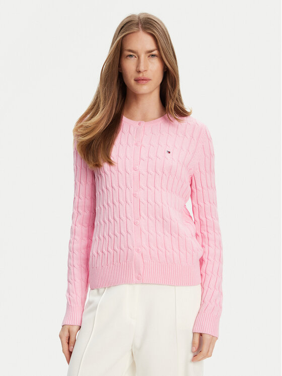 

Кардиган обычного кроя WW0WW46514 Tommy Hilfiger, розовый