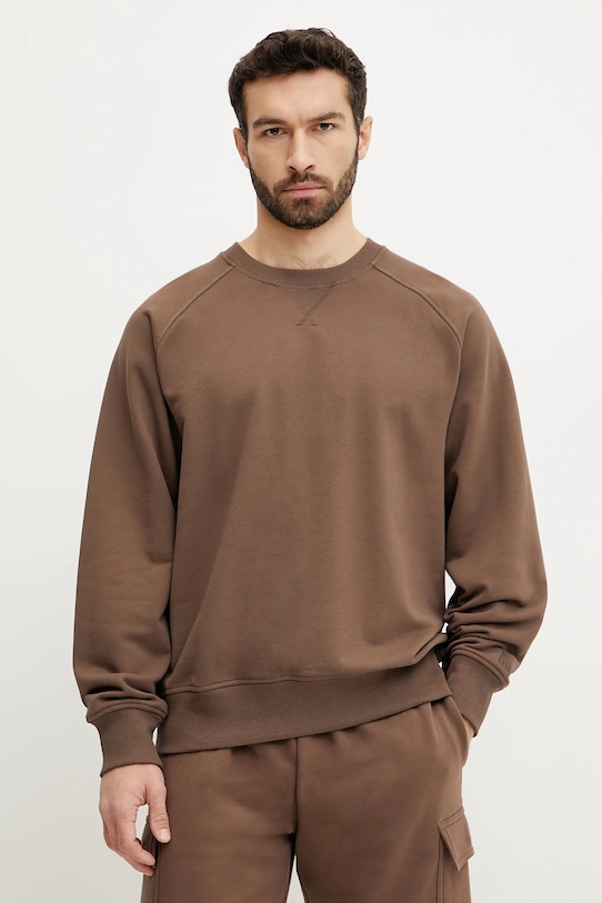 

Хлопковая толстовка Relaxed The North Face, коричневый