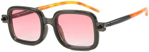 

Модные винтажные маленькие квадратные солнцезащитные очки для женщин, стильные дорожные солнцезащитные очки для девушек, ретро-очки для вождения MTZJH, Clear Gray Pink