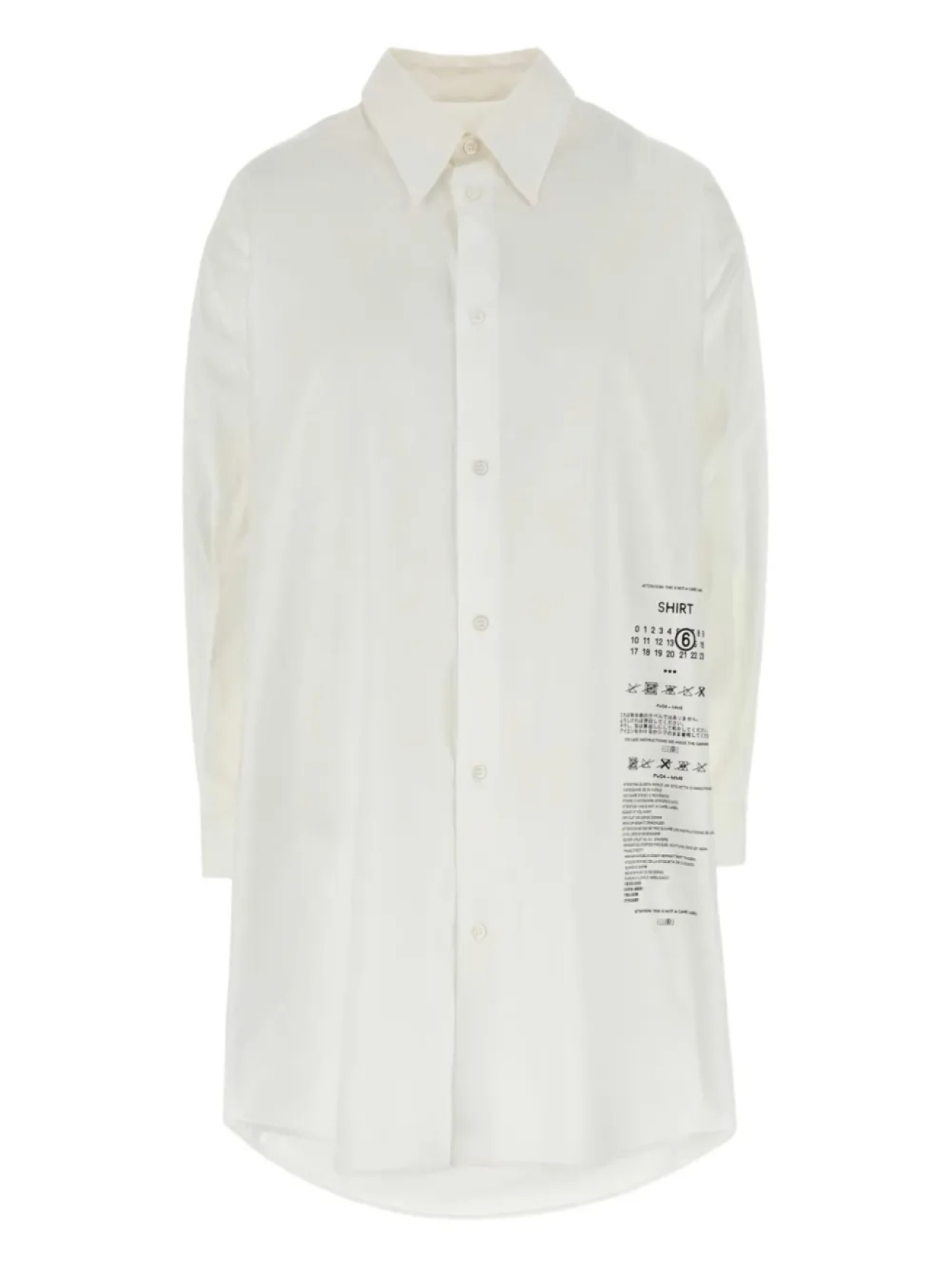 

Платье-рубашка с цифровым мотивом MM6 Maison Margiela, белый