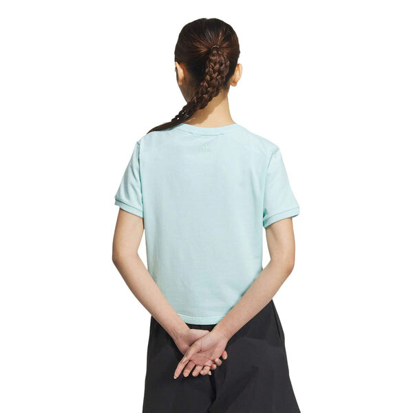Футболка graphic crop t-shirt 'teal black' Adidas, мультиколор — фото 2