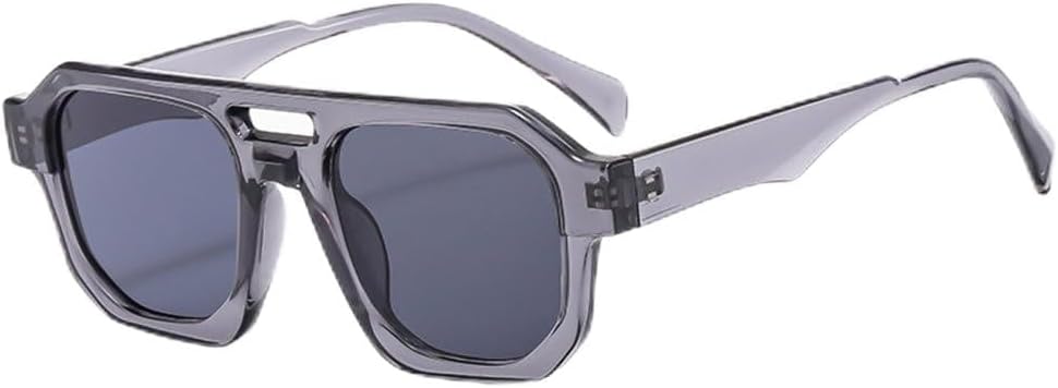 

Солнцезащитные очки с двойным лучом для мужчин, модные квадратные солнцезащитные очки для женщин, для вождения на открытом воздухе, с зеркальной защитой UV400 MUTYNE, Gray