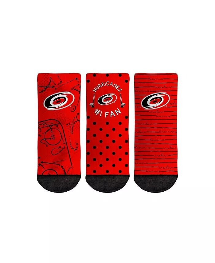 

Носки для мальчиков и девочек для малышей, комплект из 3 носков для фанатов Carolina Hurricanes #1 Rock 'Em, мультиколор