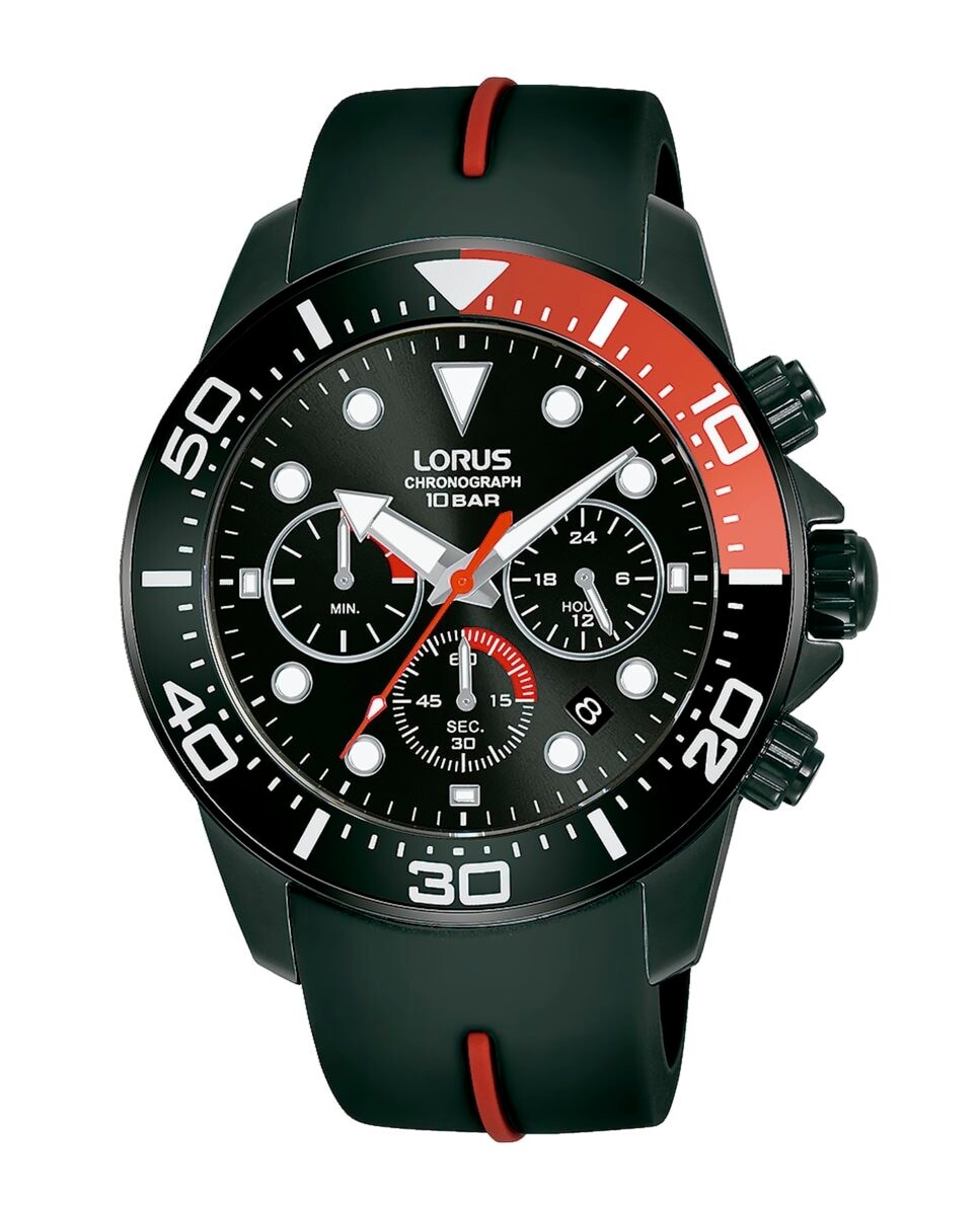 

Мужские силиконовые часы Sport man RT347JX9 с черным ремешком Lorus, черный