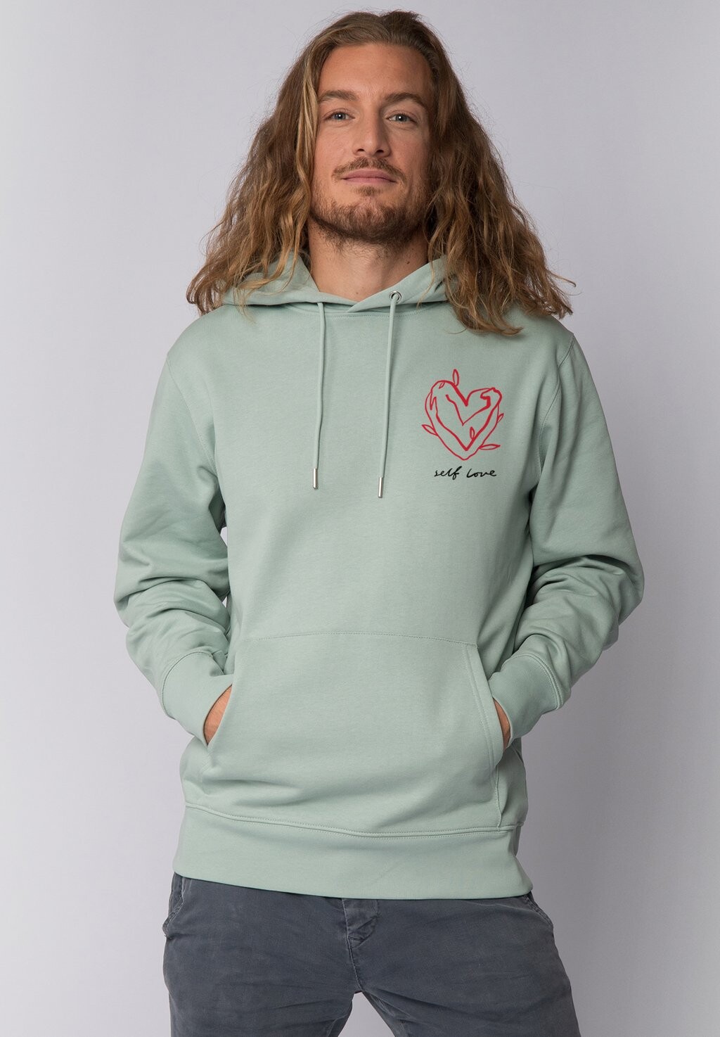 

Толстовка с капюшоном SELF LOVE watapparel, зеленый