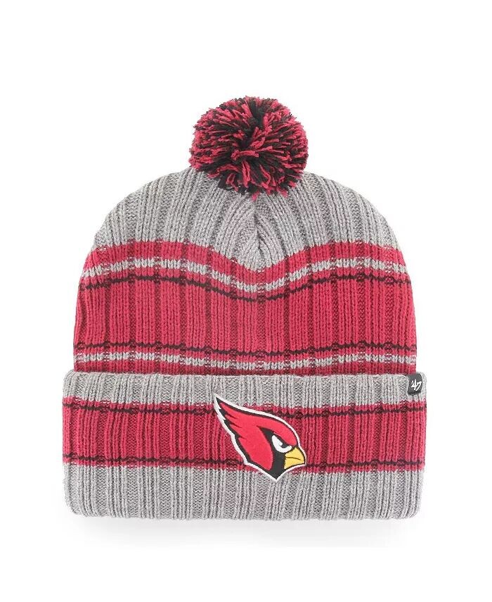 

Мужская шапка-манжета Arizona Cardinals Rexford с графитовым узором и помпоном '47 Brand