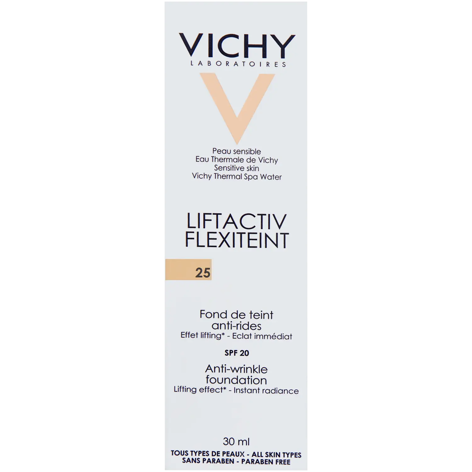 Разглаживающая тональная основа для лица телесного цвета 25 Vichy Liftactiv Flexiteint, 30 мл — фото 2