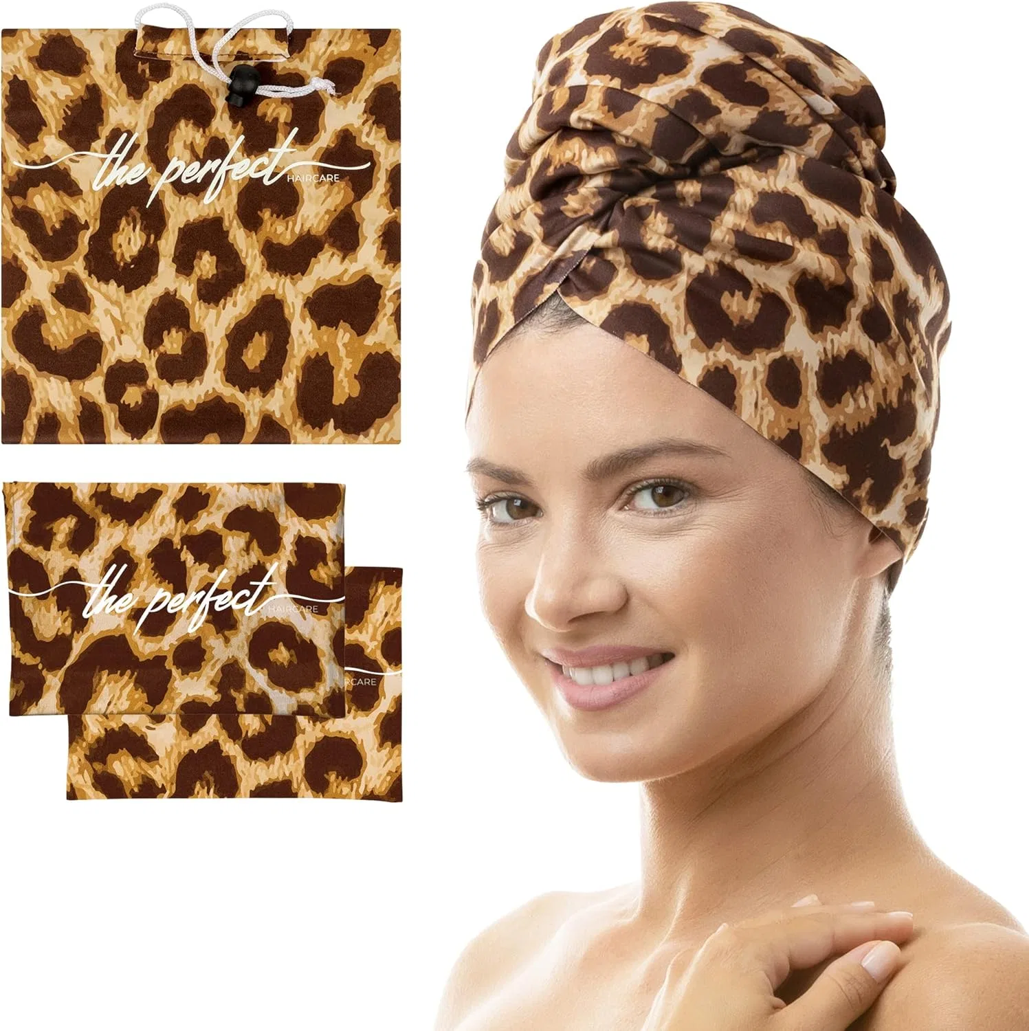 Набор полотенец для сушки кудрявых волос THE PERFECT HAIRCARE The Perfect Haircare, Leopard
