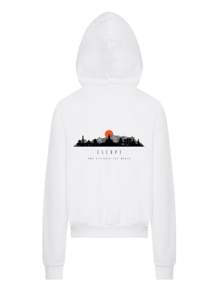 

Ультратяжелая толстовка с капюшоном Escape Discover the World Asian Town в белом цвете F4NT4STIC
